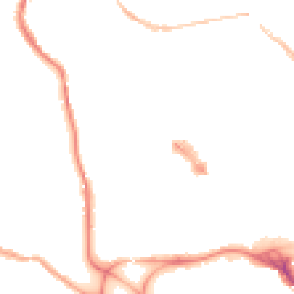 Night-time road noise heatmap for EX4 3EZ
