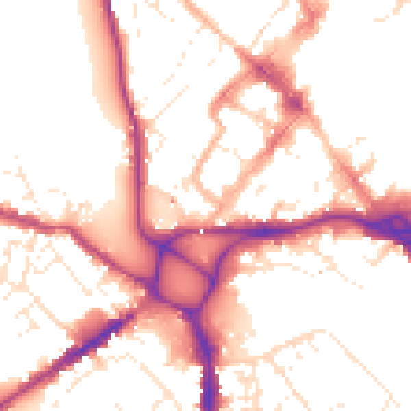 Daytime road noise heatmap for EX4 3FN