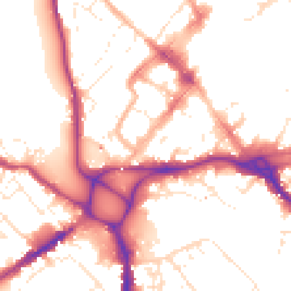 Daytime road noise heatmap for EX4 3JQ