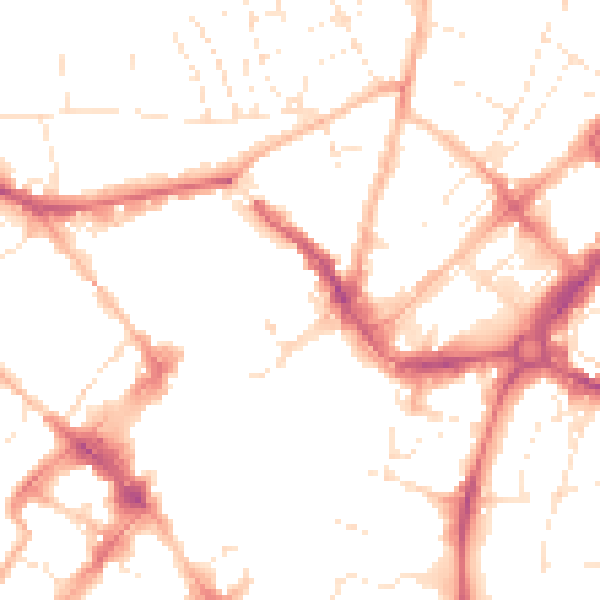 Daytime road noise heatmap for EX4 3QG