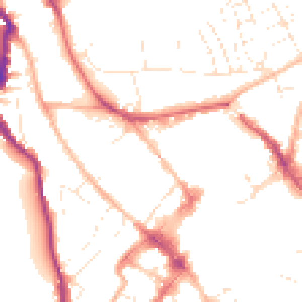 Daytime road noise heatmap for EX4 3SJ