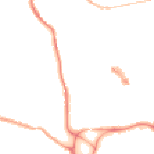 Night-time road noise heatmap for EX4 4EF