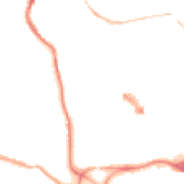Night-time road noise heatmap for EX4 4EH