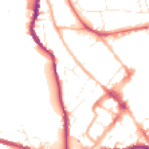 Daytime road noise heatmap for EX4 4FY