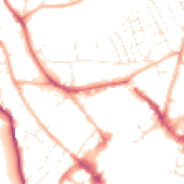 Daytime road noise heatmap for EX4 4JH