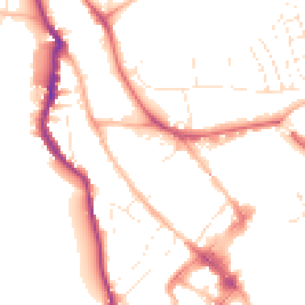 Daytime road noise heatmap for EX4 4JJ