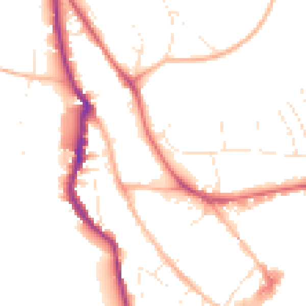 Daytime road noise heatmap for EX4 4JT