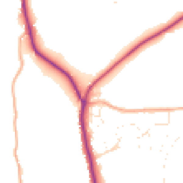 Daytime road noise heatmap for EX4 5BU