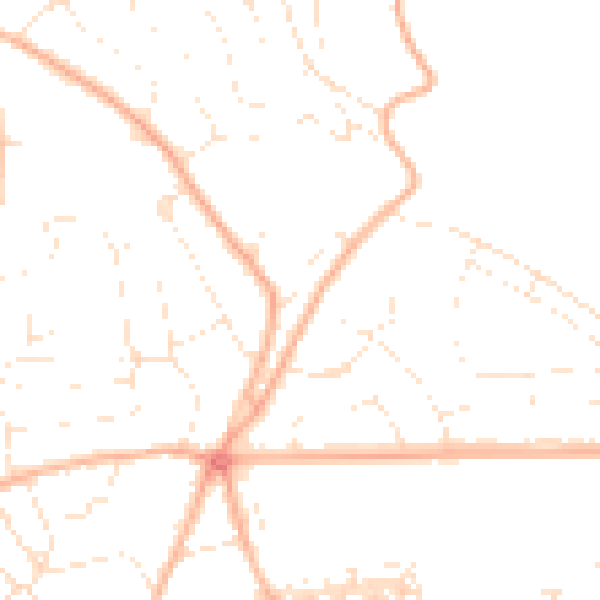 Daytime road noise heatmap for EX4 5EW