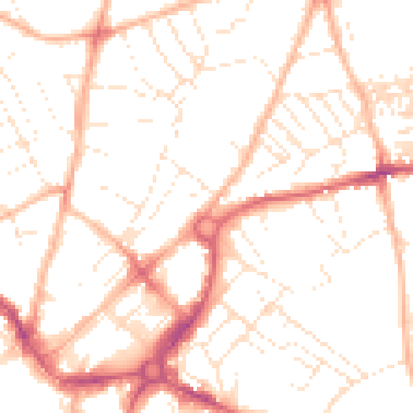 Daytime road noise heatmap for EX4 6AN