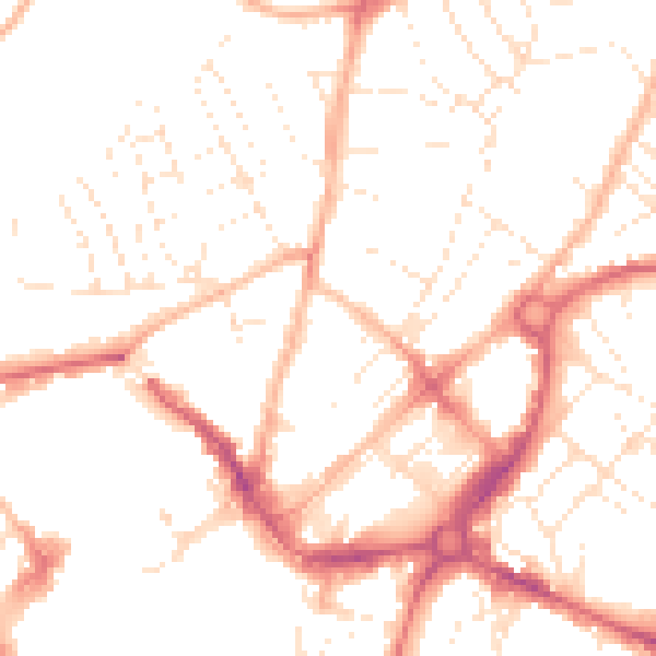 Daytime road noise heatmap for EX4 6AY
