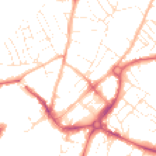 Daytime road noise heatmap for EX4 6AZ