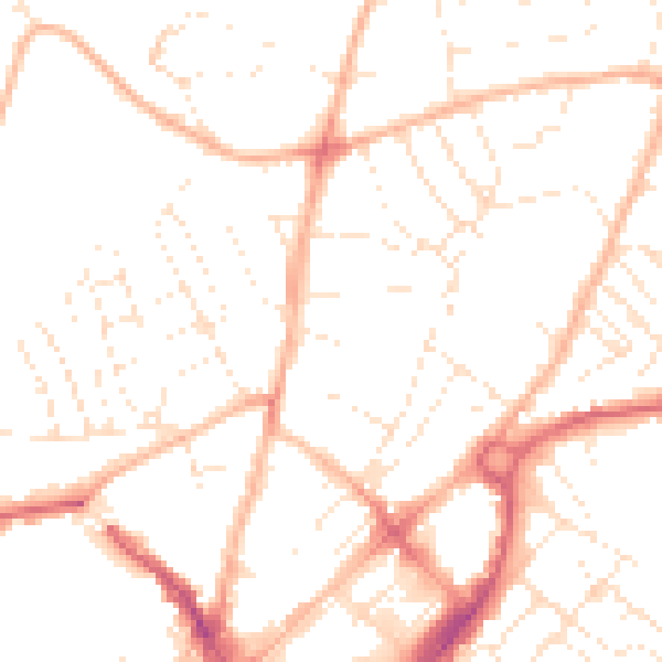 Daytime road noise heatmap for EX4 6BW
