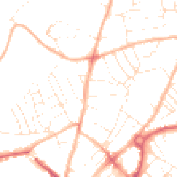 Daytime road noise heatmap for EX4 6DB