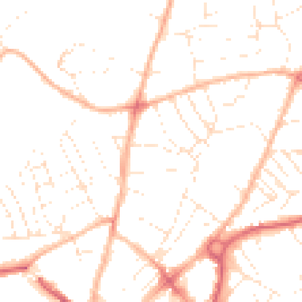 Daytime road noise heatmap for EX4 6DD