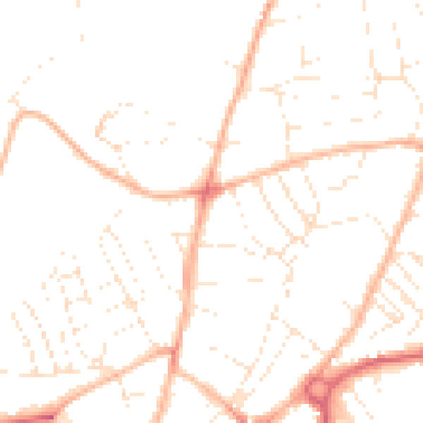 Daytime road noise heatmap for EX4 6DG