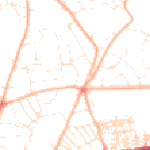 Daytime road noise heatmap for EX4 6EW