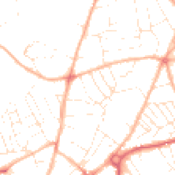 Daytime road noise heatmap for EX4 6JA