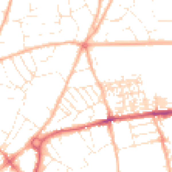 Daytime road noise heatmap for EX4 6LY