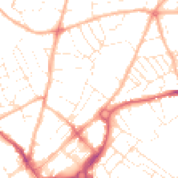 Daytime road noise heatmap for EX4 6PY