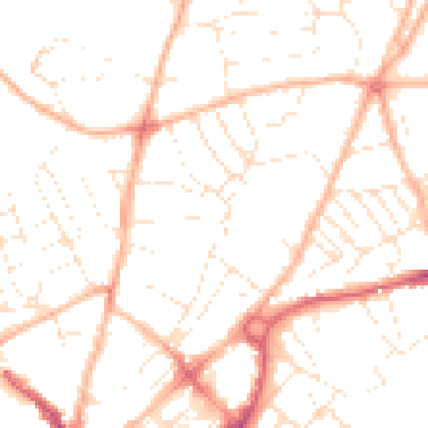 Daytime road noise heatmap for EX4 6QB