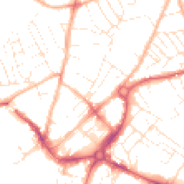 Daytime road noise heatmap for EX4 6QS