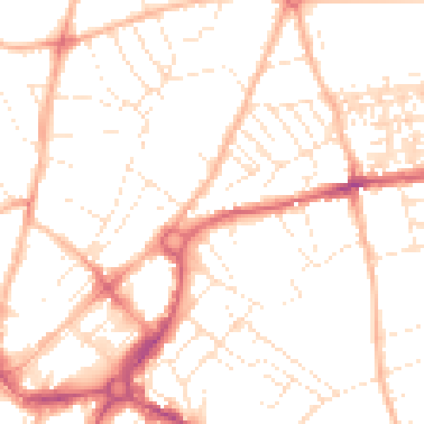 Daytime road noise heatmap for EX4 6SG