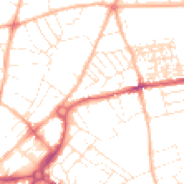 Daytime road noise heatmap for EX4 6SR