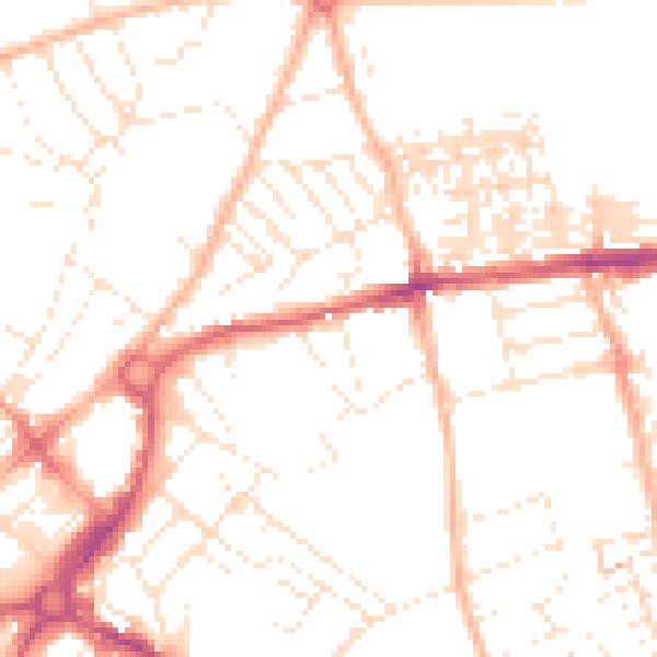Daytime road noise heatmap for EX4 6SX