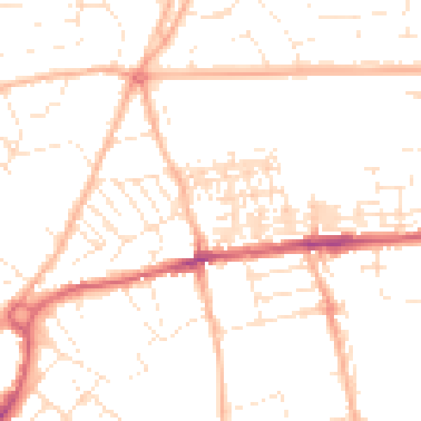 Daytime road noise heatmap for EX4 7AA