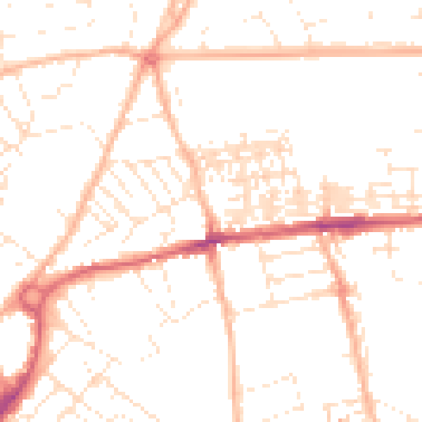 Daytime road noise heatmap for EX4 7AB