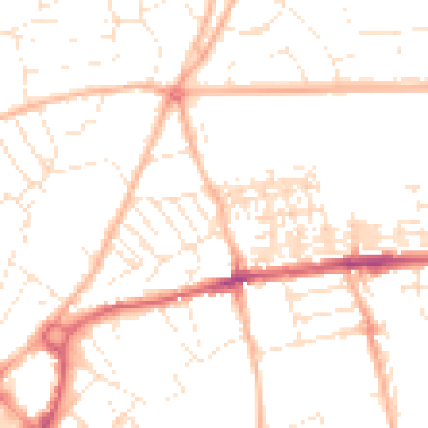 Daytime road noise heatmap for EX4 7AD