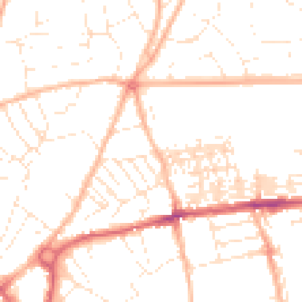 Daytime road noise heatmap for EX4 7AE