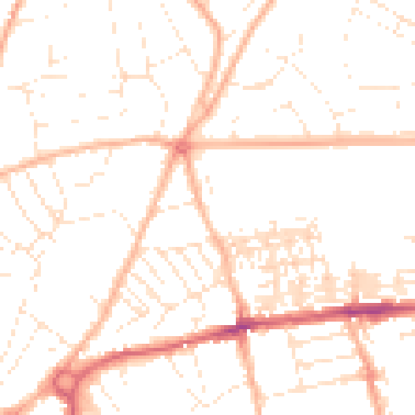 Daytime road noise heatmap for EX4 7AF