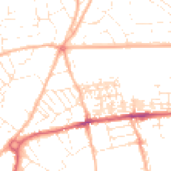 Daytime road noise heatmap for EX4 7AL