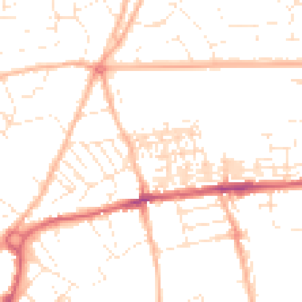 Daytime road noise heatmap for EX4 7AN