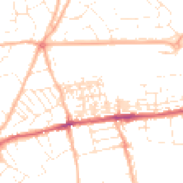 Daytime road noise heatmap for EX4 7AT
