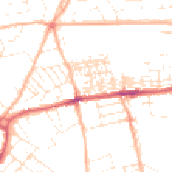 Daytime road noise heatmap for EX4 7AY