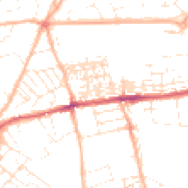 Daytime road noise heatmap for EX4 7AZ