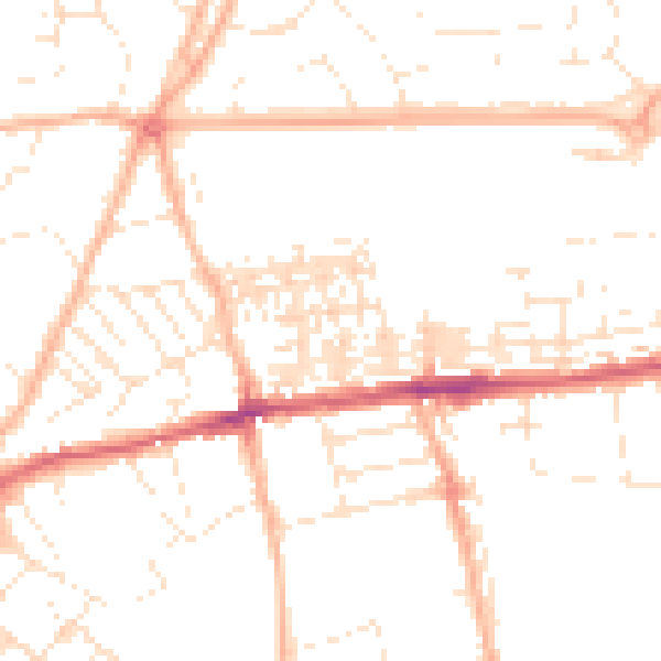 Daytime road noise heatmap for EX4 7BA