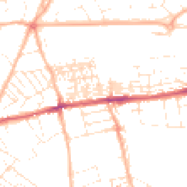Daytime road noise heatmap for EX4 7BB