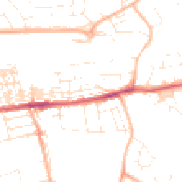 Daytime road noise heatmap for EX4 7BN