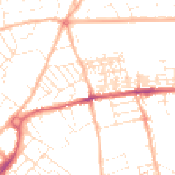 Daytime road noise heatmap for EX4 7BU