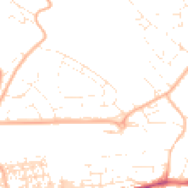 Daytime road noise heatmap for EX4 7EU
