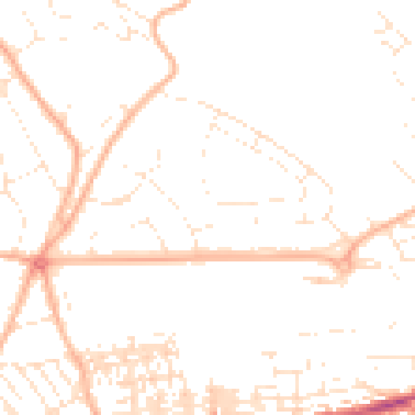 Daytime road noise heatmap for EX4 7EZ