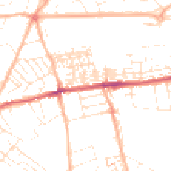 Daytime road noise heatmap for EX4 7HL