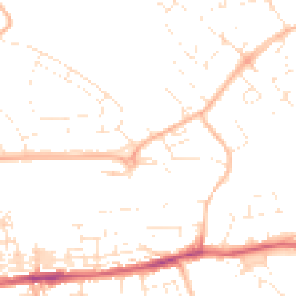 Daytime road noise heatmap for EX4 7JS