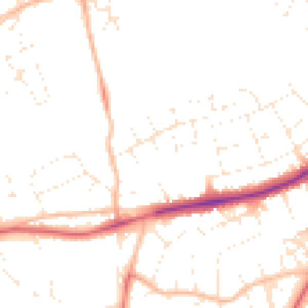 Daytime road noise heatmap for EX4 8DE