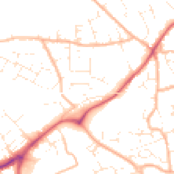 Daytime road noise heatmap for EX4 8FL