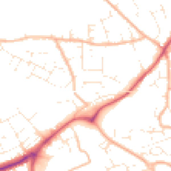 Daytime road noise heatmap for EX4 8FN